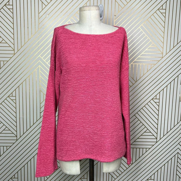 Eileen Fisher Vintage Cotton Knit Sweater in Pink Size US‎ Medium - Picture 1 of 9